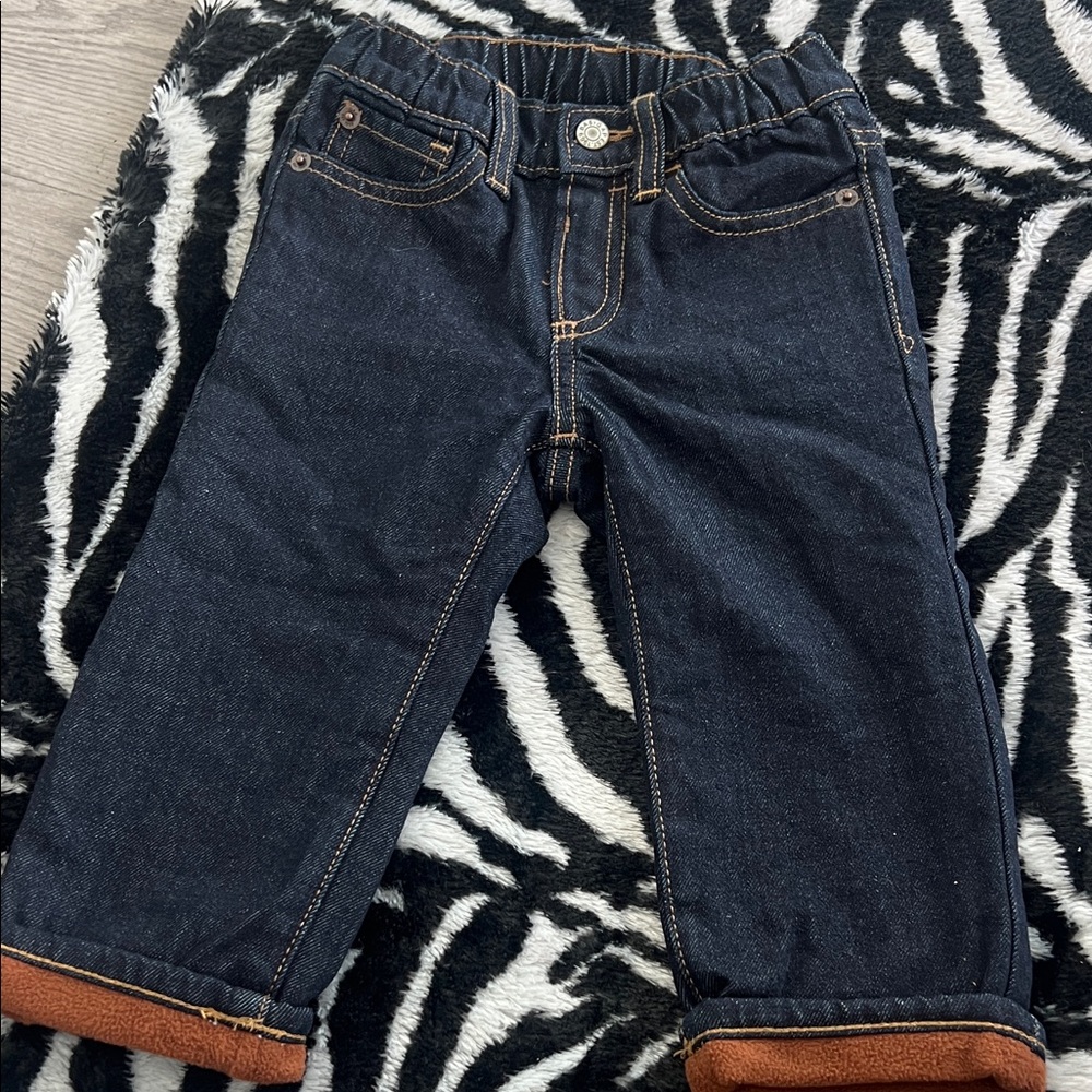 GAP Kids Dark Blue Jeans with Brown Cuffs